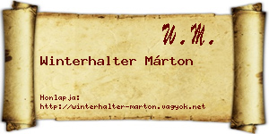 Winterhalter Márton névjegykártya