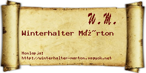 Winterhalter Márton névjegykártya