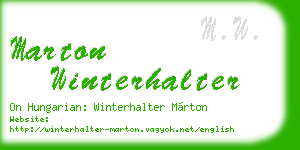 marton winterhalter business card