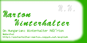 marton winterhalter business card